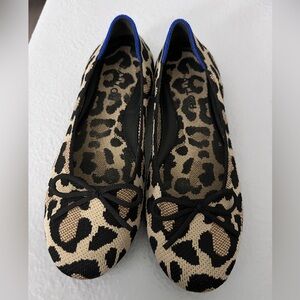 Rothy's Animal Print Flats with Blue Accent